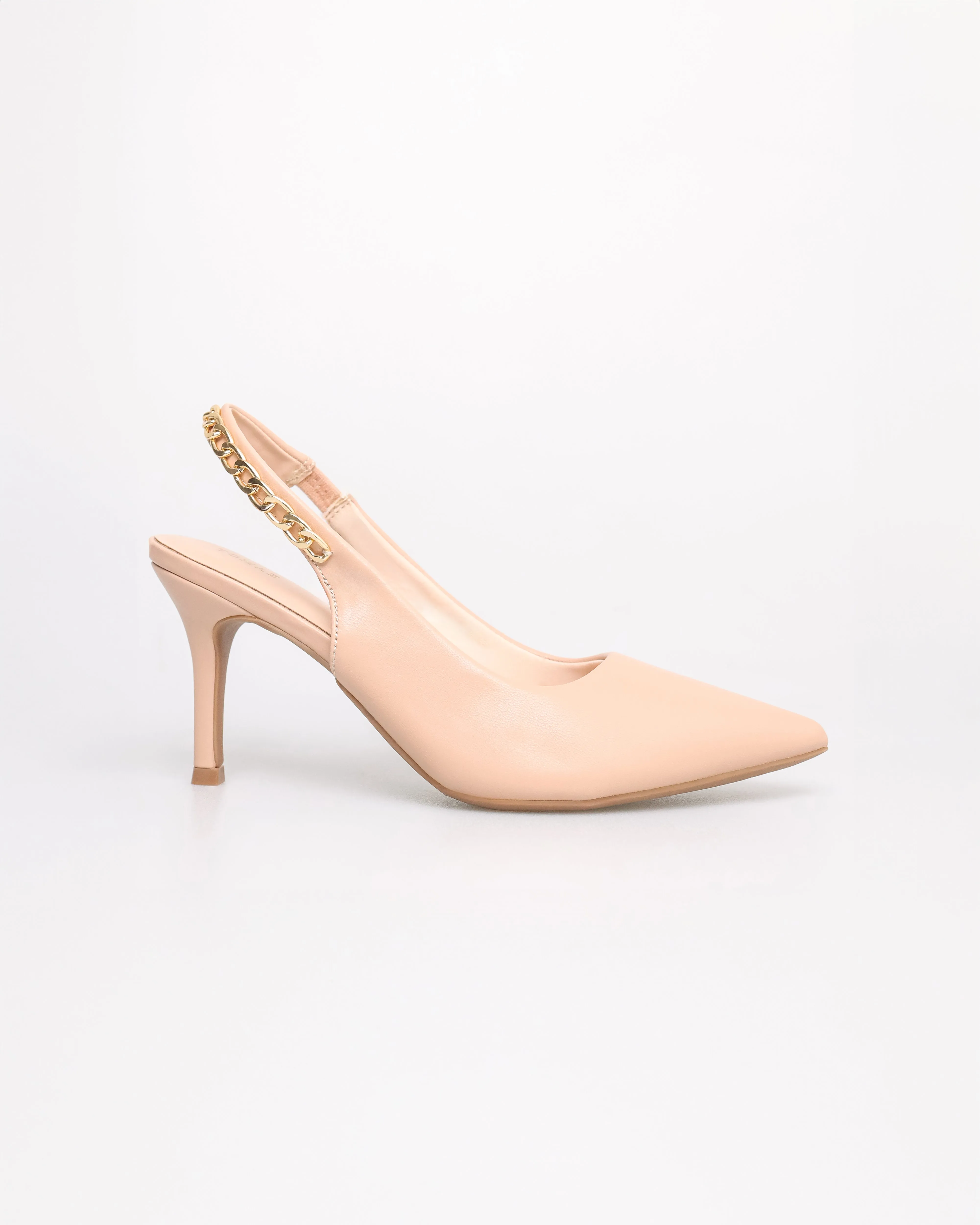 Tomaz NN355 Ladies Pointy Gold Chain Slingback Heels