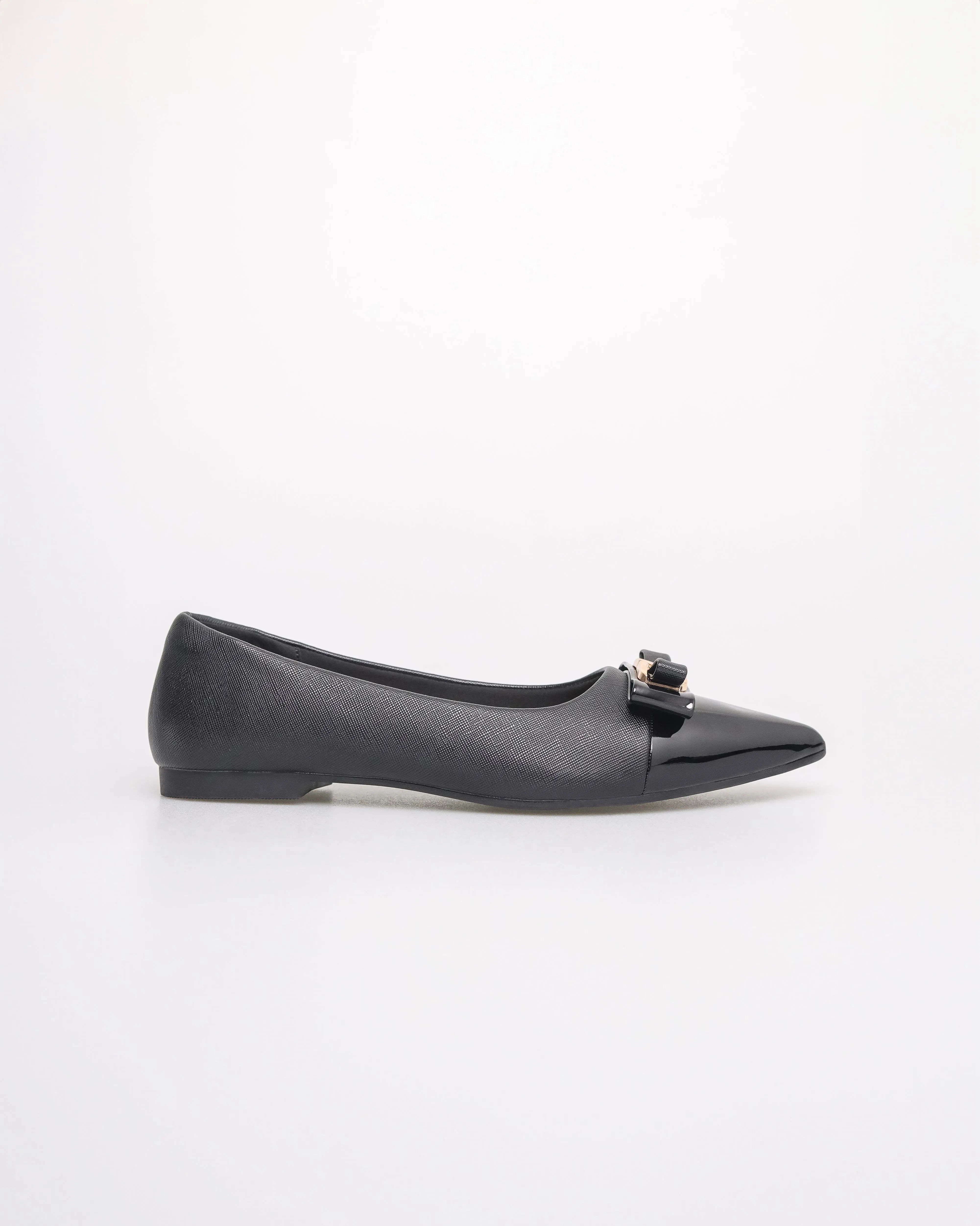 Tomaz NN381 Ladies Pointy Gold Tone Bow Flats