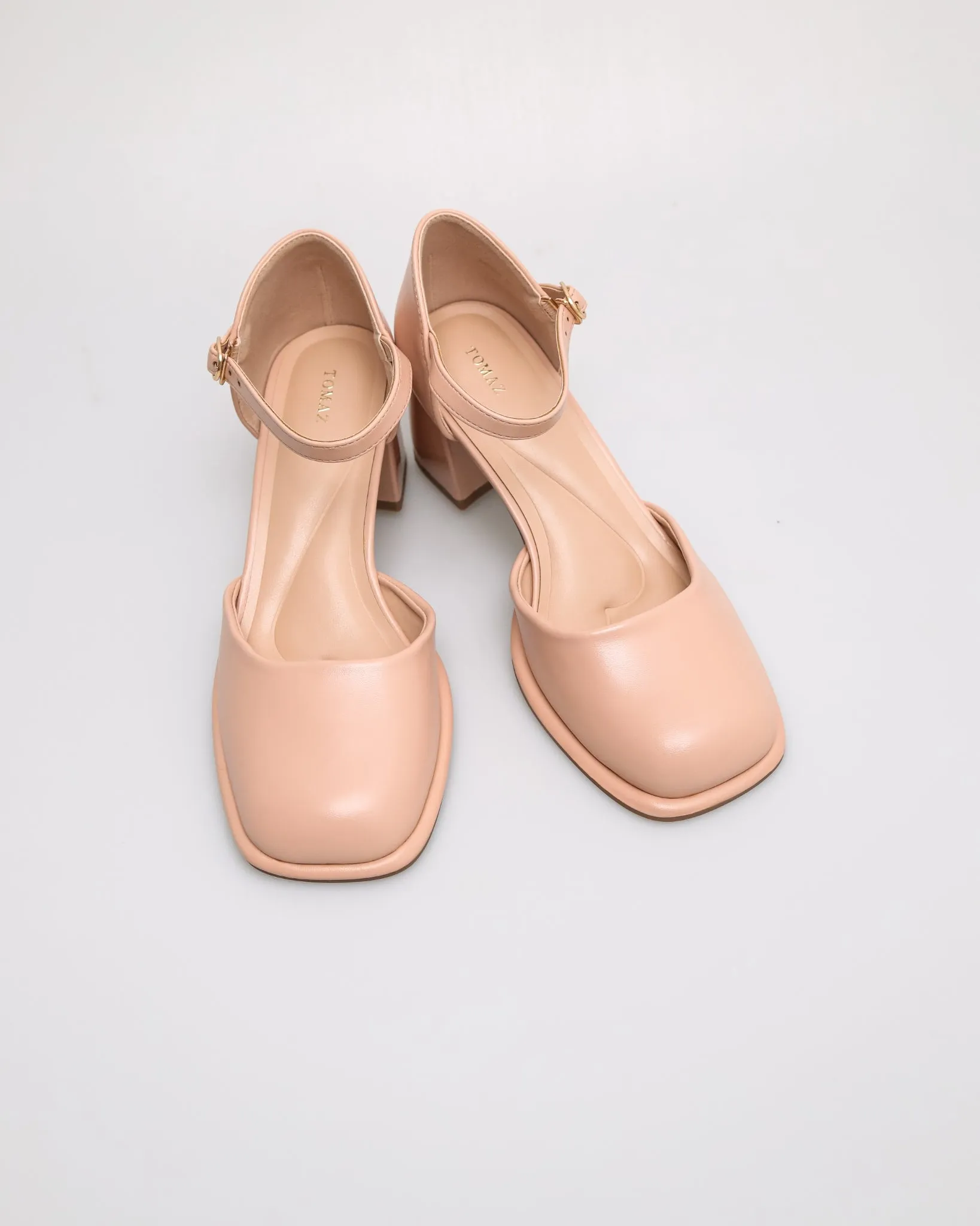 Tomaz NN388 Ladies Classic Ankle Strap Block Heels