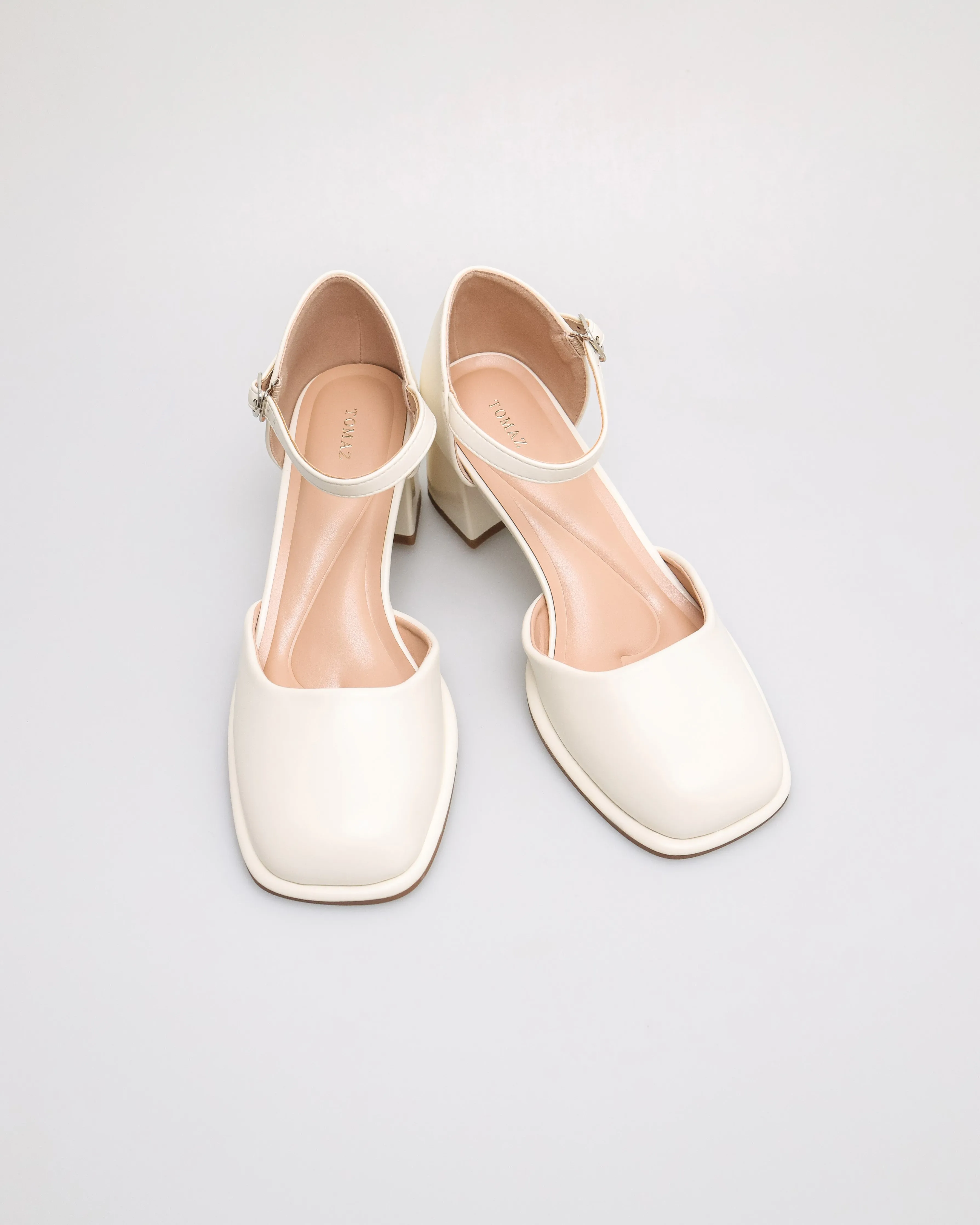 Tomaz NN388 Ladies Classic Ankle Strap Block Heels