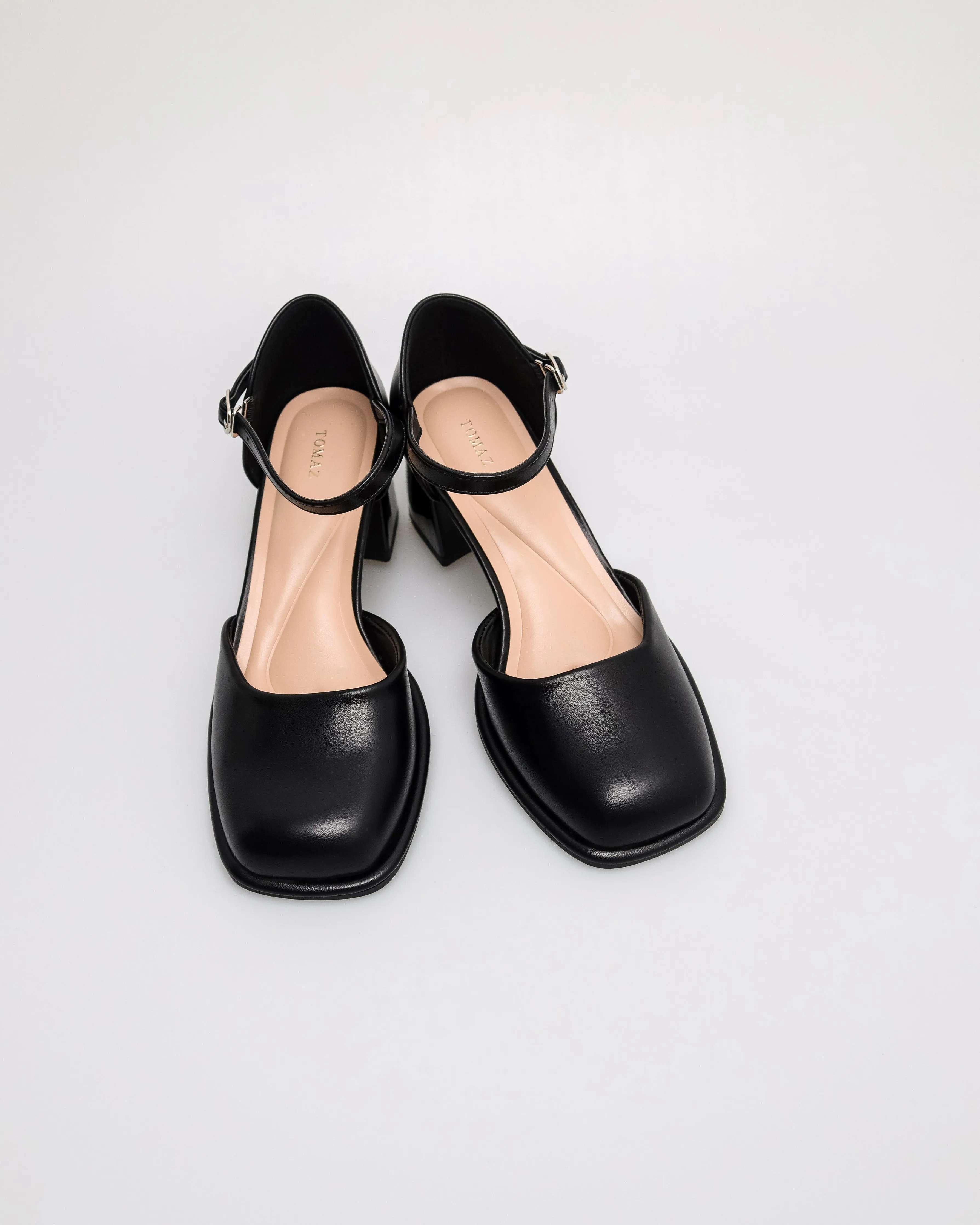 Tomaz NN388 Ladies Classic Ankle Strap Block Heels