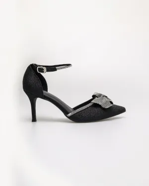 Tomaz NN528 Ladies Glittery Ribbon Heels