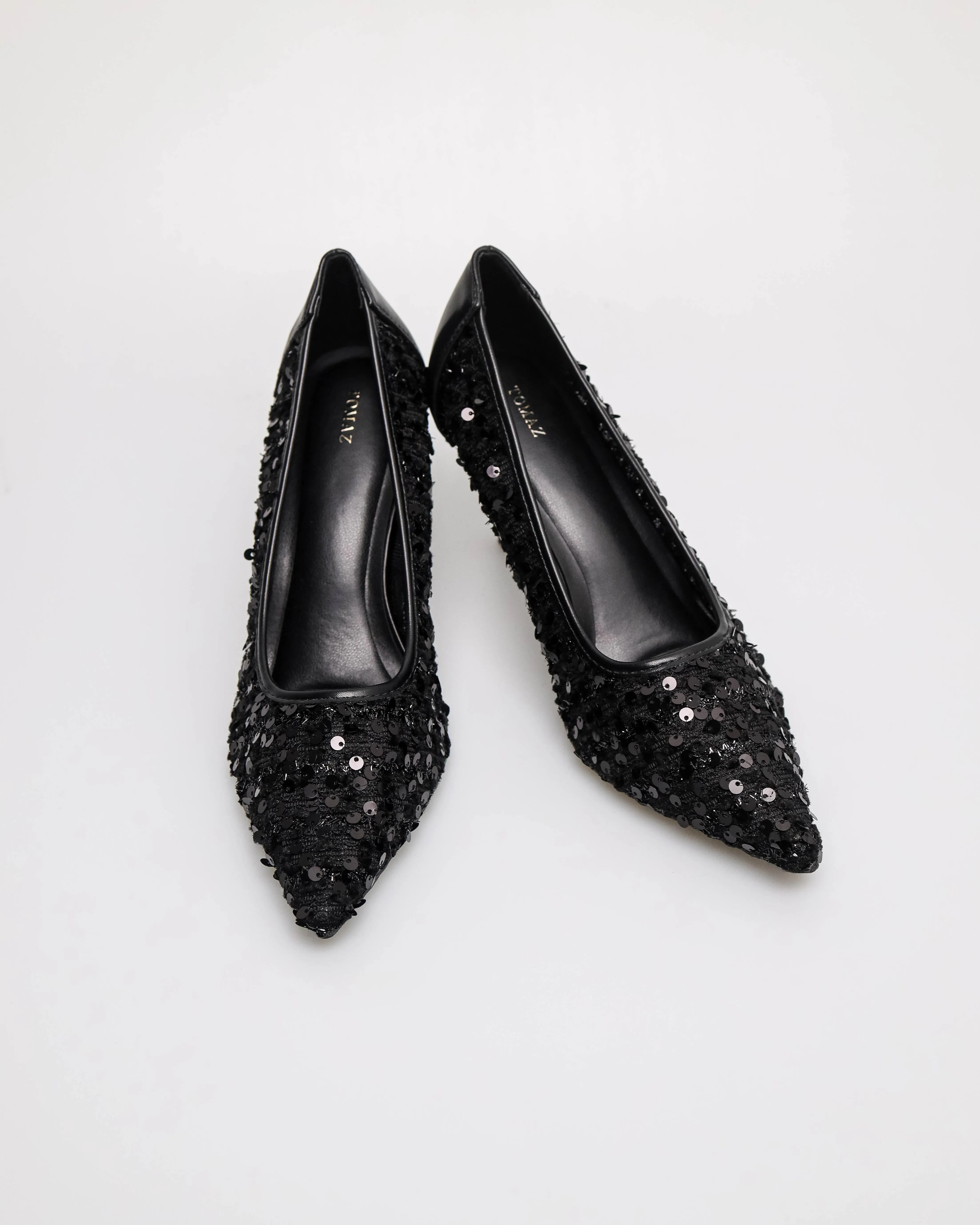 Tomaz NN614 Ladies Knit Sequin Heels