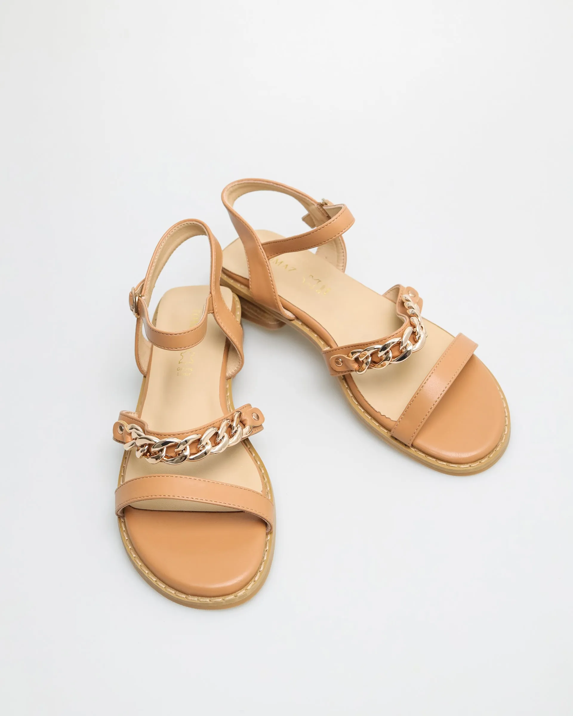 Tomaz YX122 Ladies Gold Chain Slingbacks