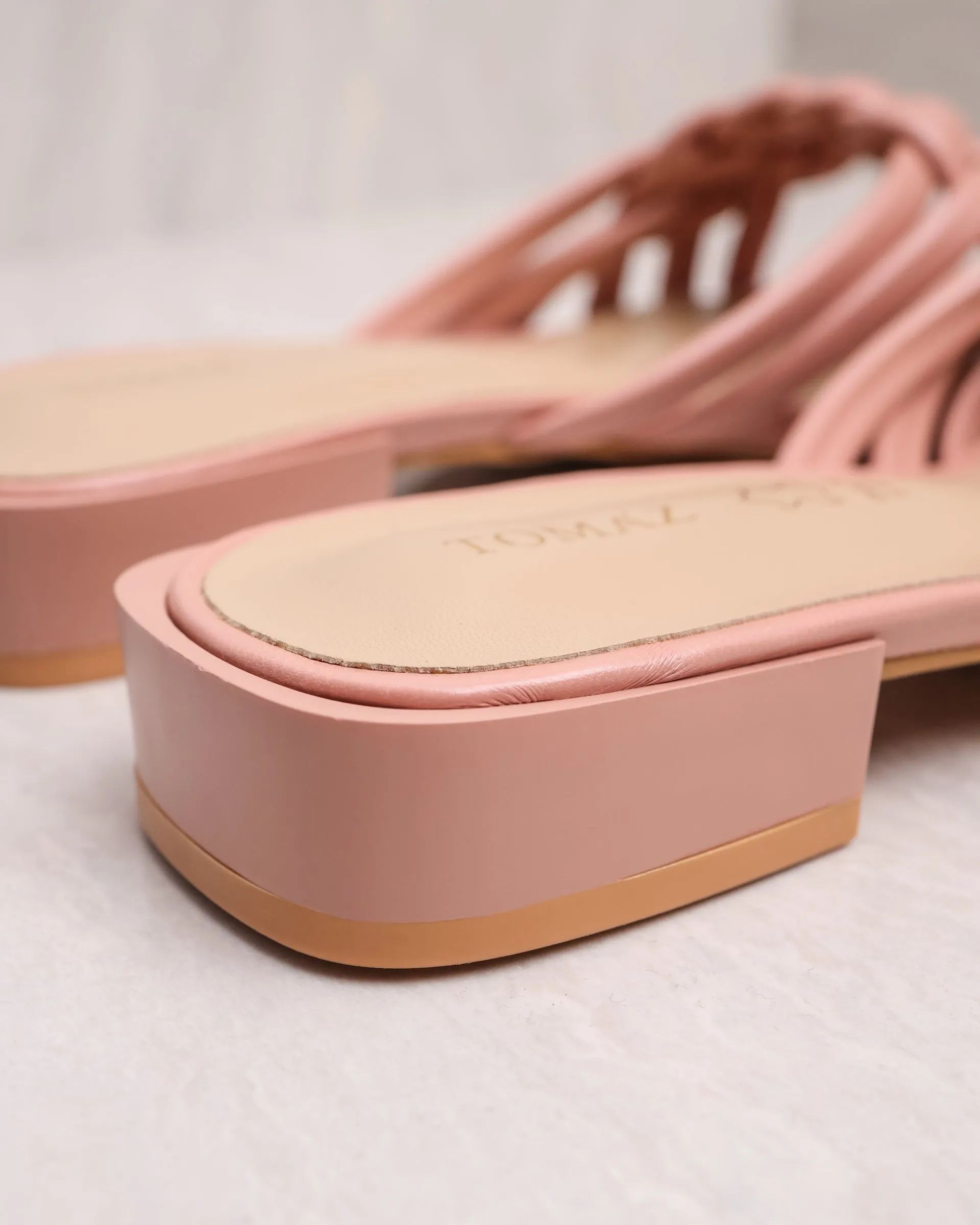 Tomaz YX55 Ladies Braided Strap Sandals  (Pink)