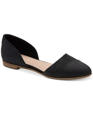 Toms Jutti Flats Women's US 7 Black Leather Comfort Slip-On D'orsay FZP443