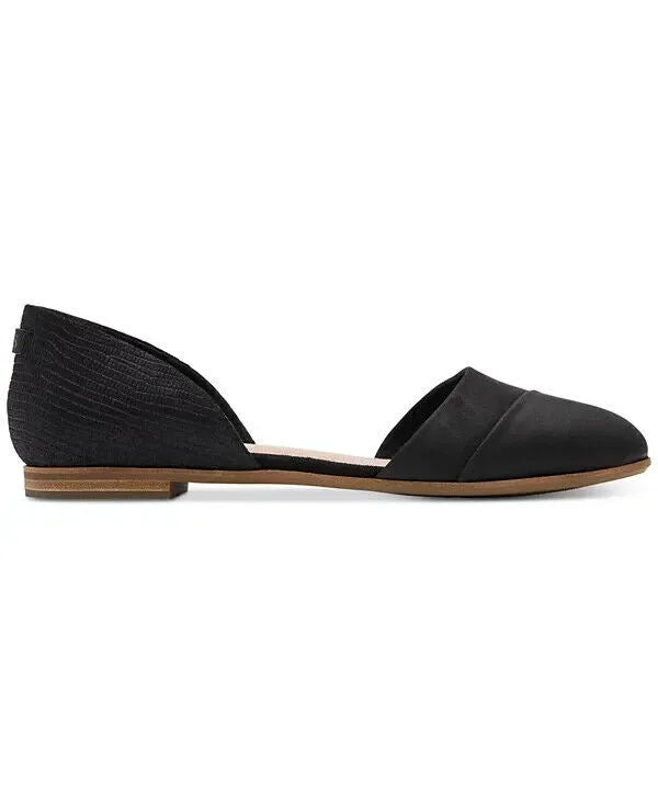 Toms Jutti Flats Women's US 7 Black Leather Comfort Slip-On D'orsay FZP443