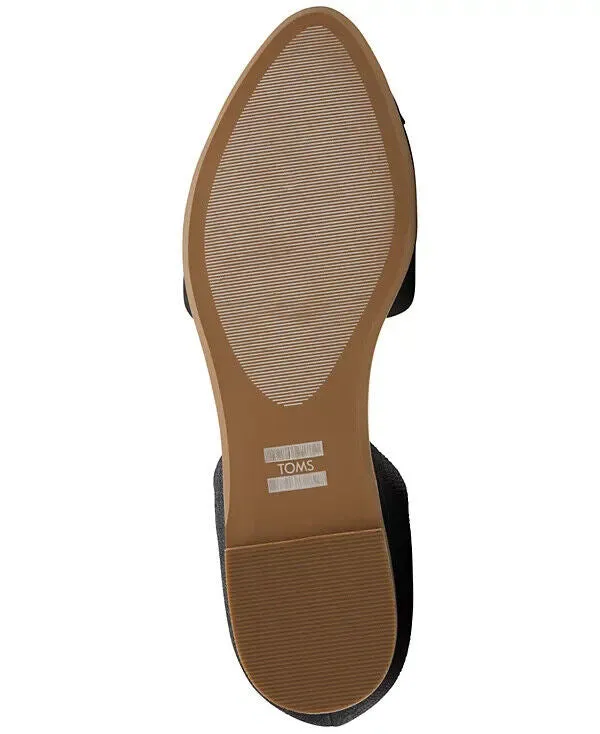 Toms Jutti Flats Women's US 7 Black Leather Comfort Slip-On D'orsay FZP443