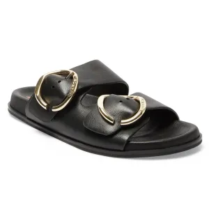 Tone Slide in Black Leather