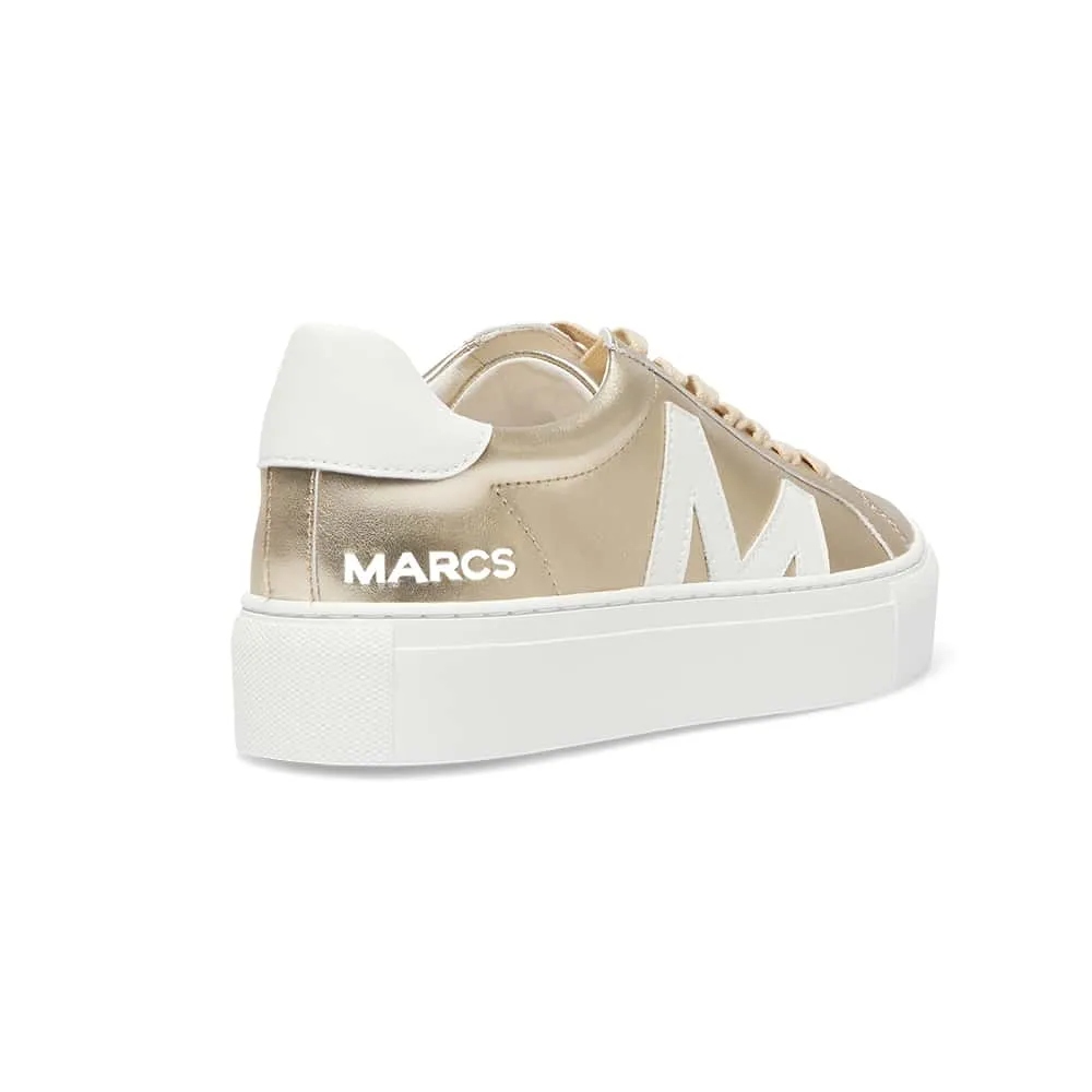 Trio Sneaker in Gold And White Leather