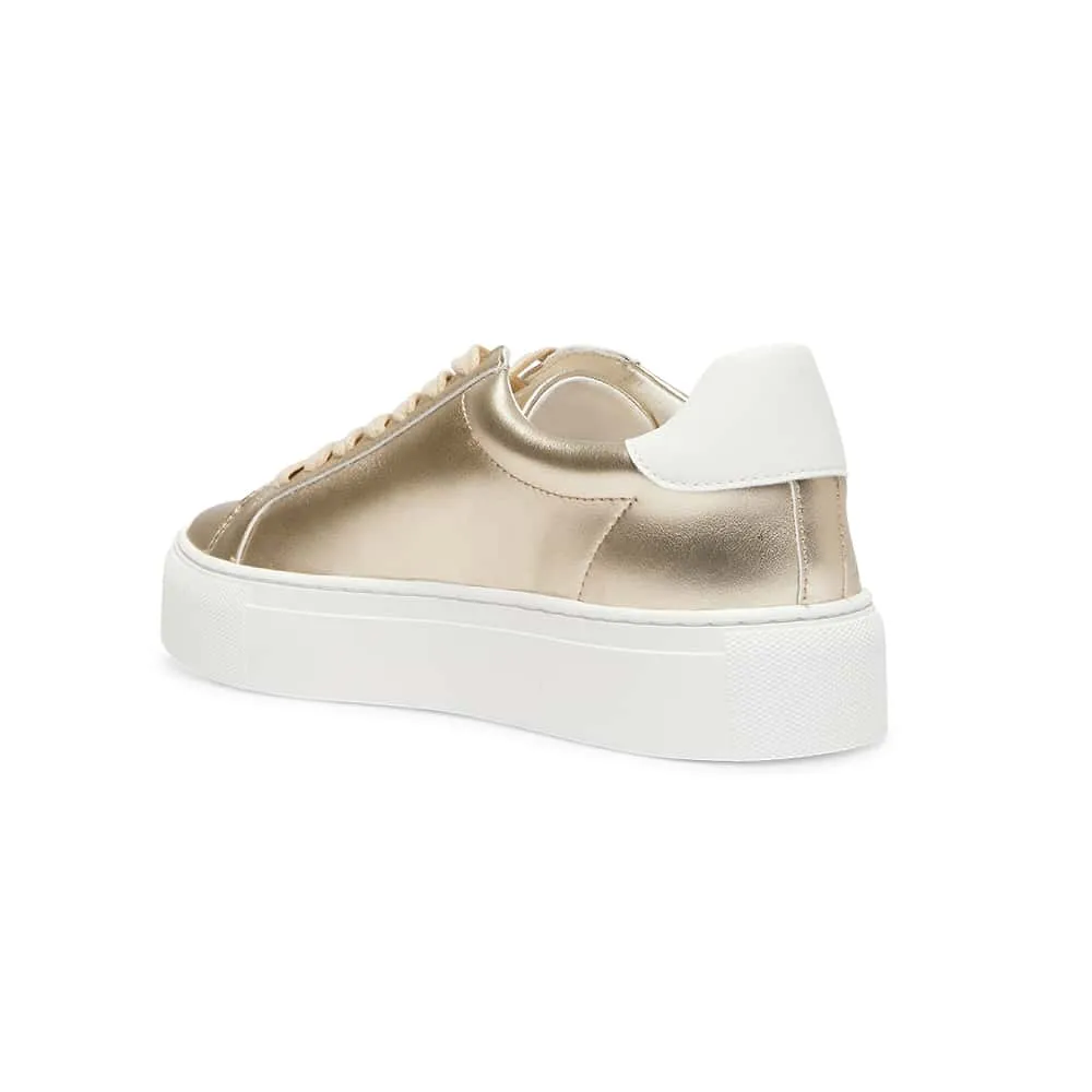 Trio Sneaker in Gold And White Leather