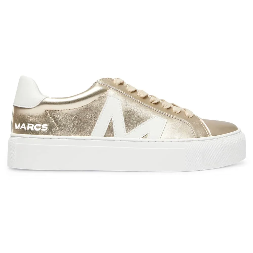 Trio Sneaker in Gold And White Leather