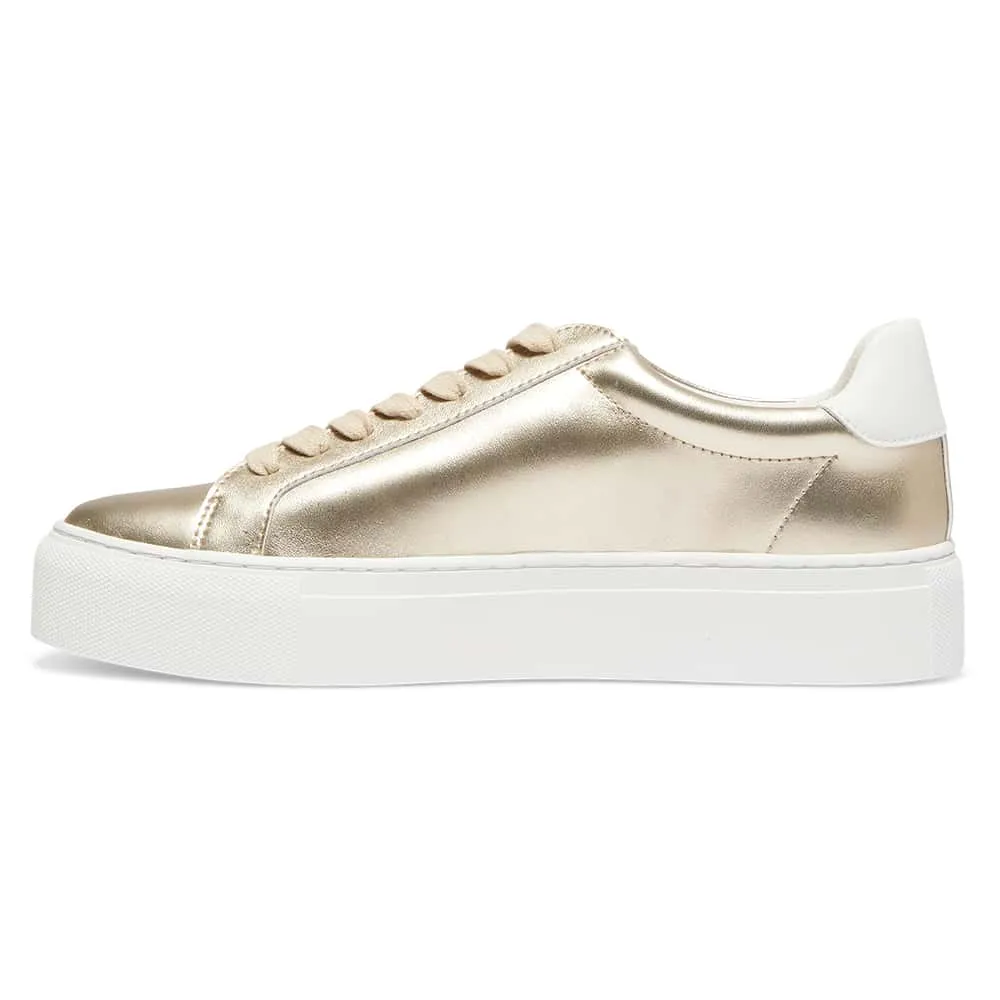 Trio Sneaker in Gold And White Leather