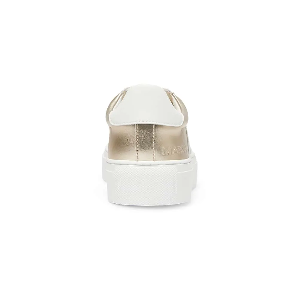 Trio Sneaker in Gold And White Leather