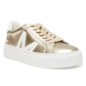 Trio Sneaker in Gold And White Leather