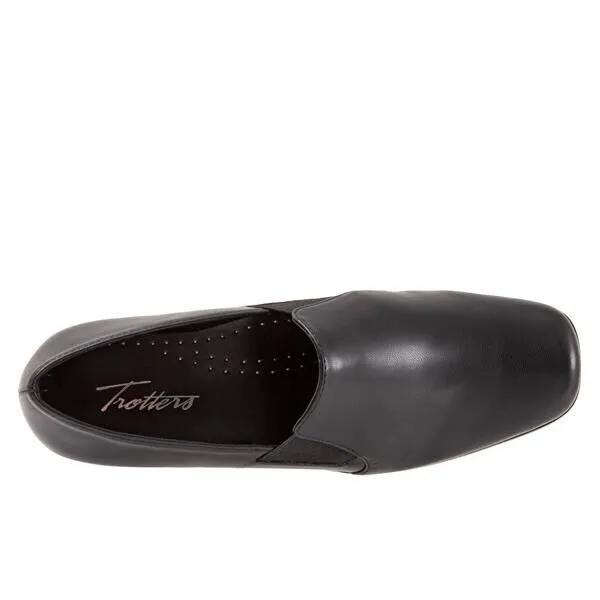 Trotters Ash Loafer Women's Size 5 Black Leather Square Toe Slip On Shoes FZP151