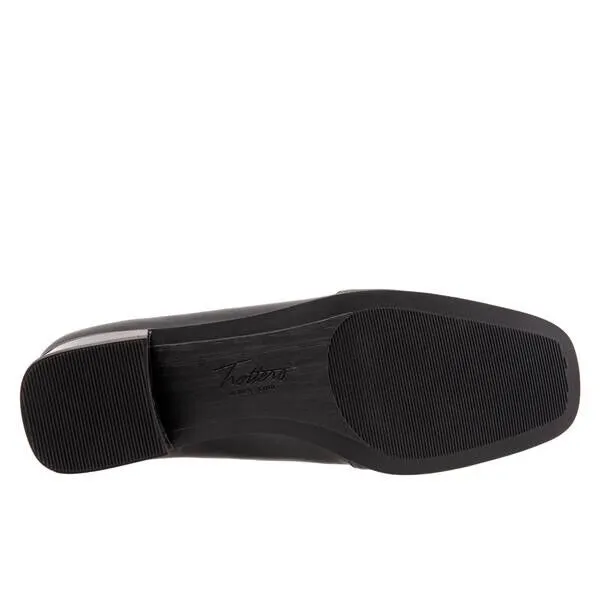 Trotters Ash Loafer Women's Size 5 Black Leather Square Toe Slip On Shoes FZP151