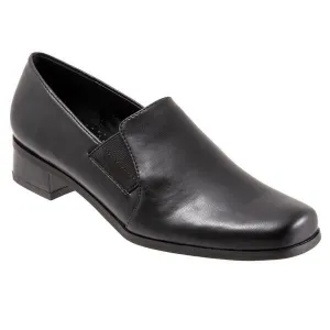 Trotters Ash Loafer Women's Size 5 Black Leather Square Toe Slip On Shoes FZP151