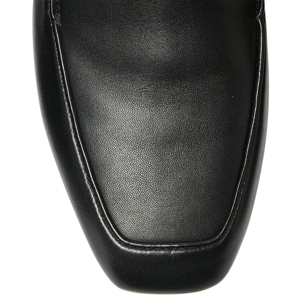 Tuxedo Loafer in Black Leather