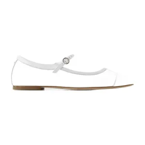 Uma Mesh Ballerinas - Leather - White