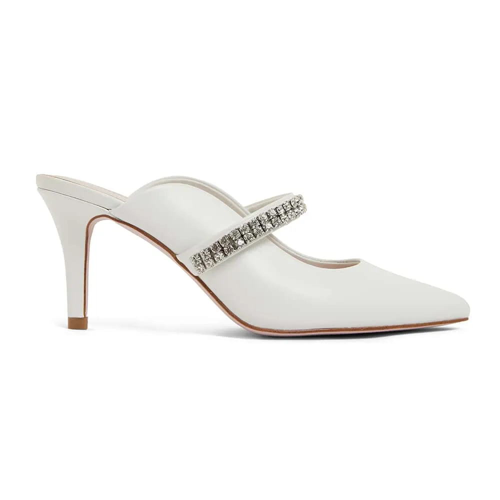 Vanity Heel in White Leather