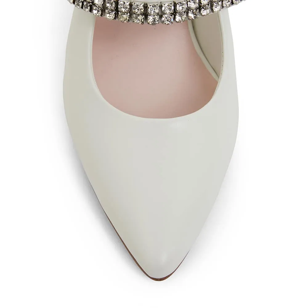 Vanity Heel in White Leather