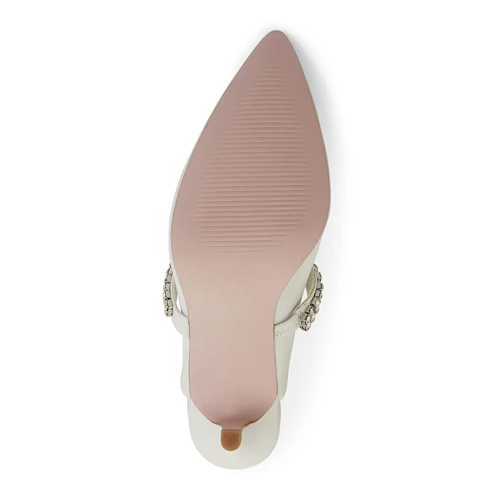 Vanity Heel in White Leather