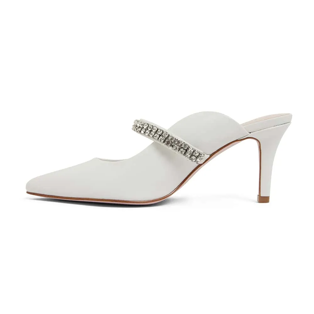 Vanity Heel in White Leather