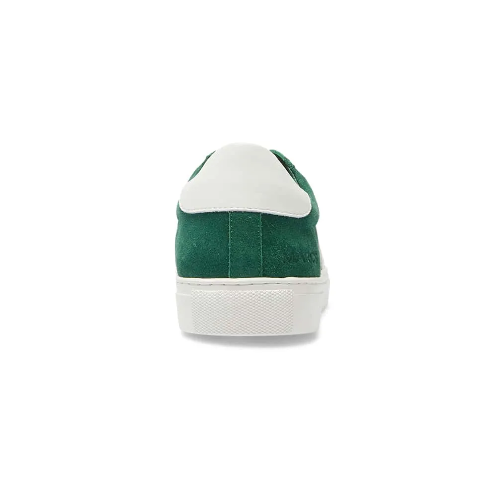 Varsity Sneaker in Green/white Leather