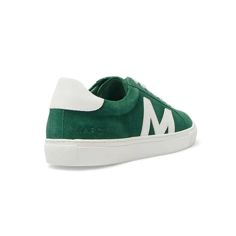 Varsity Sneaker in Green/white Leather