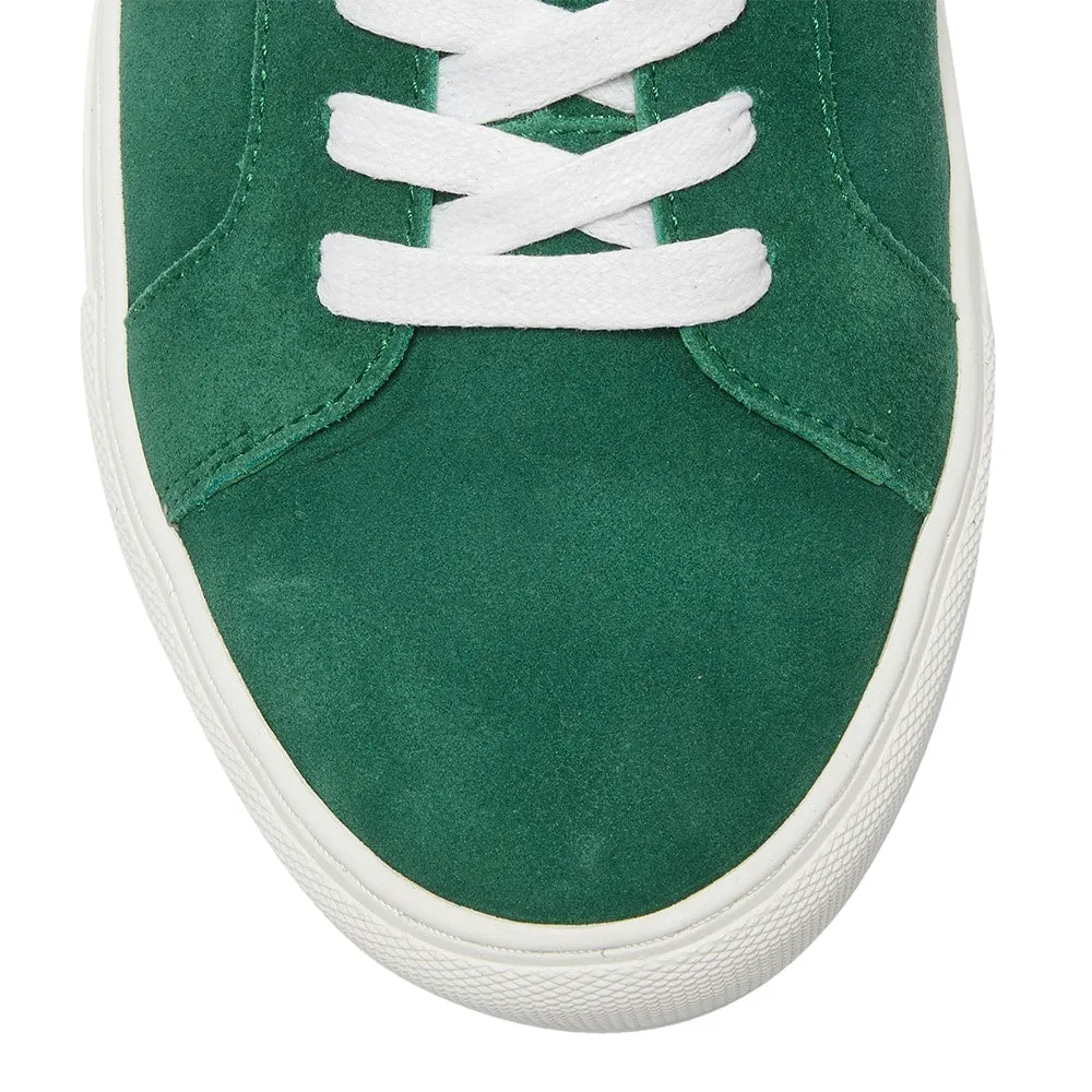 Varsity Sneaker in Green/white Leather