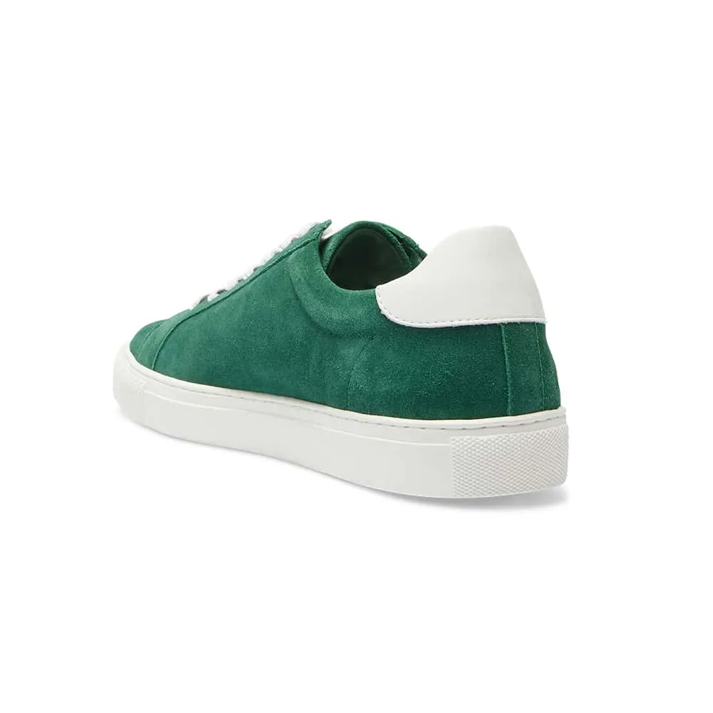 Varsity Sneaker in Green/white Leather
