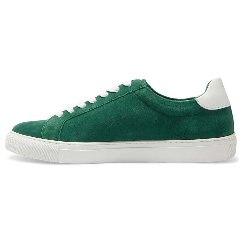 Varsity Sneaker in Green/white Leather