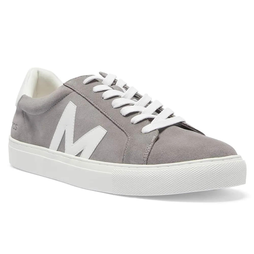Varsity Sneaker in Grey And White Leather