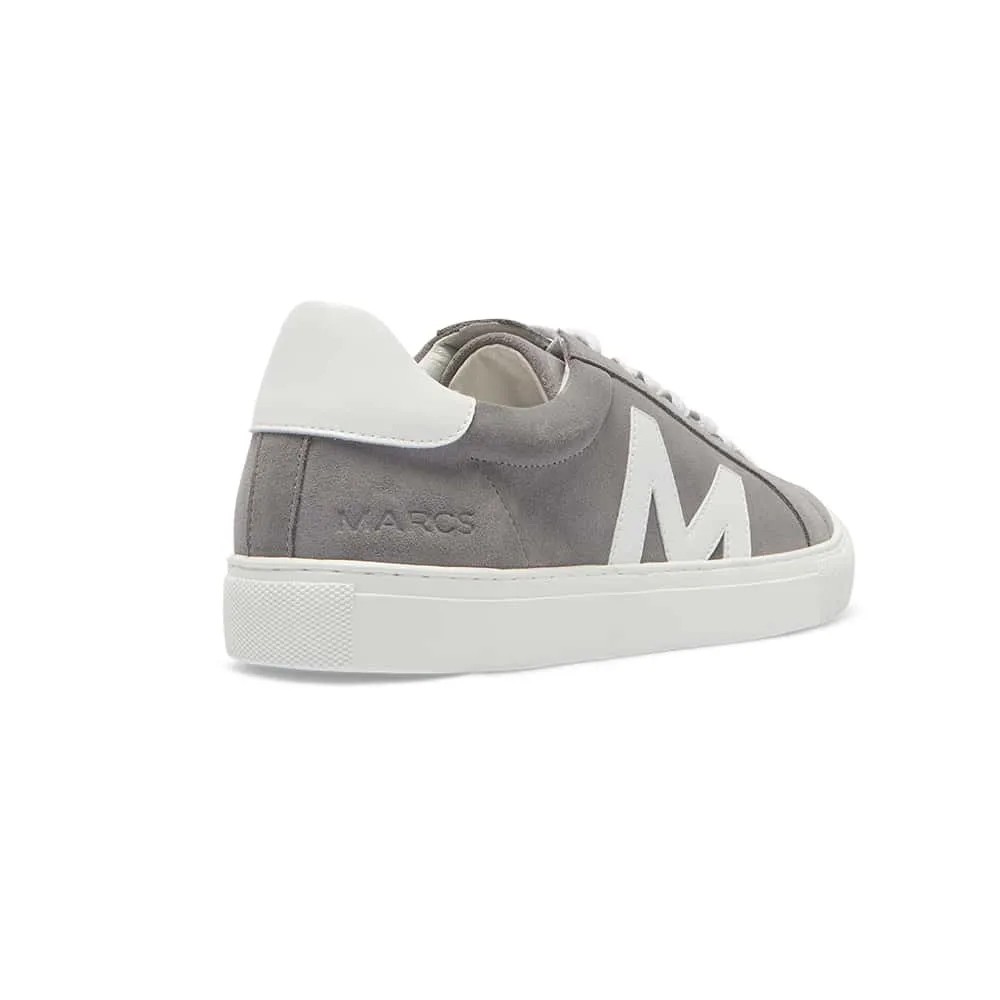 Varsity Sneaker in Grey And White Leather