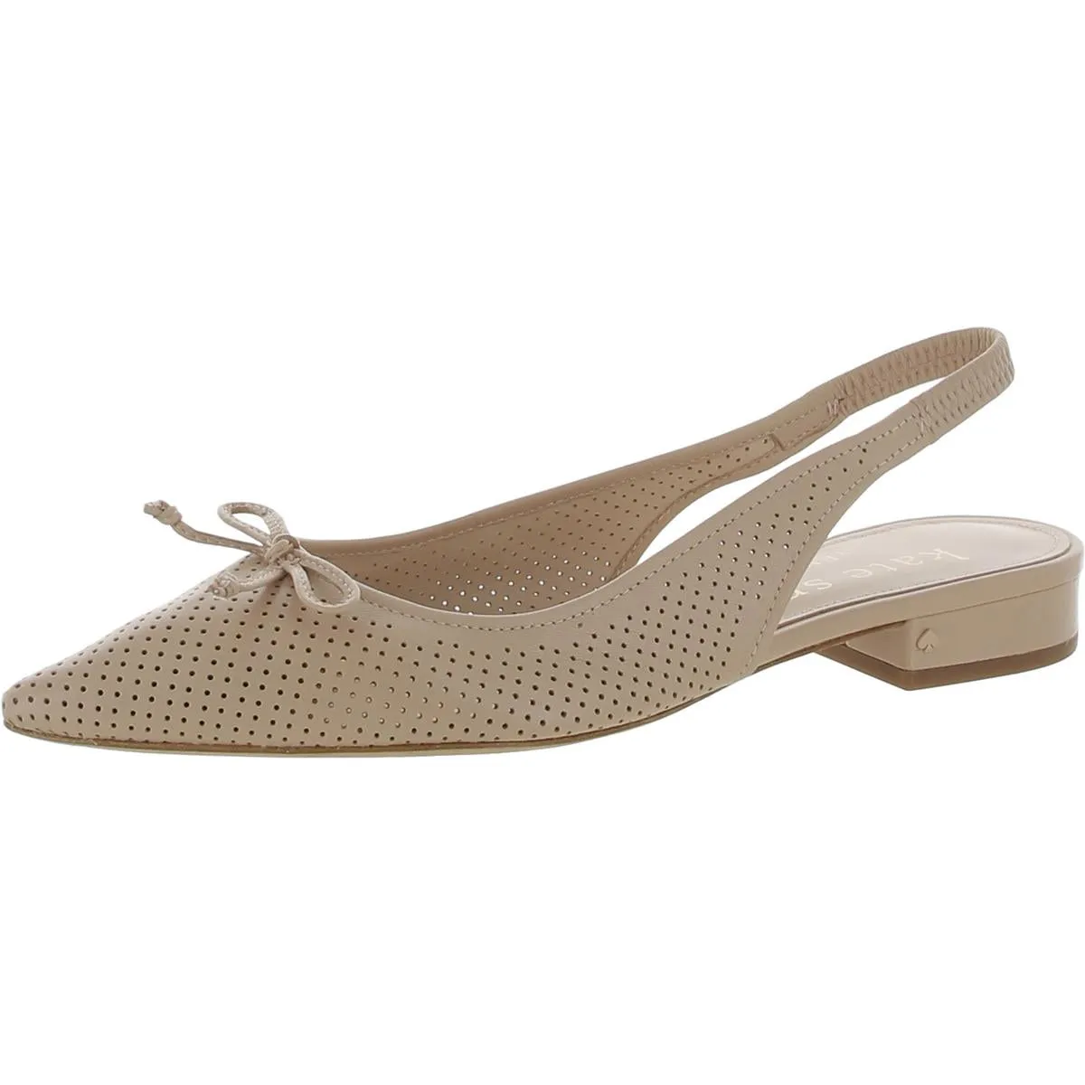 Veronica Womens Leather Perforated Slingbacks