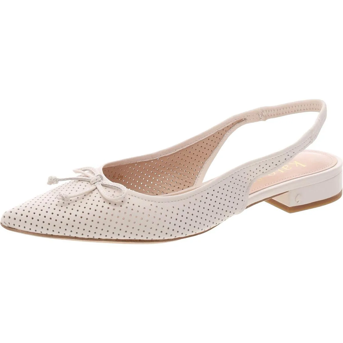 Veronica Womens Leather Perforated Slingbacks