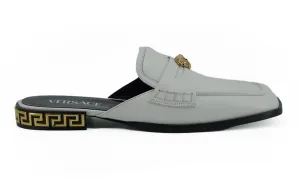 Versace Calf Leather Slides Flat Women's Shoes