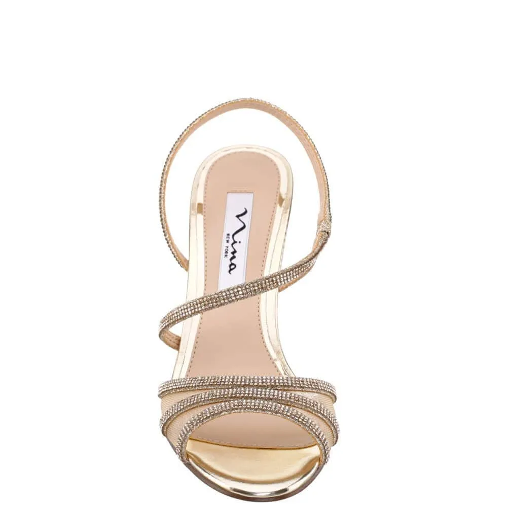 Vianca Heel in Platino Baby Glitter