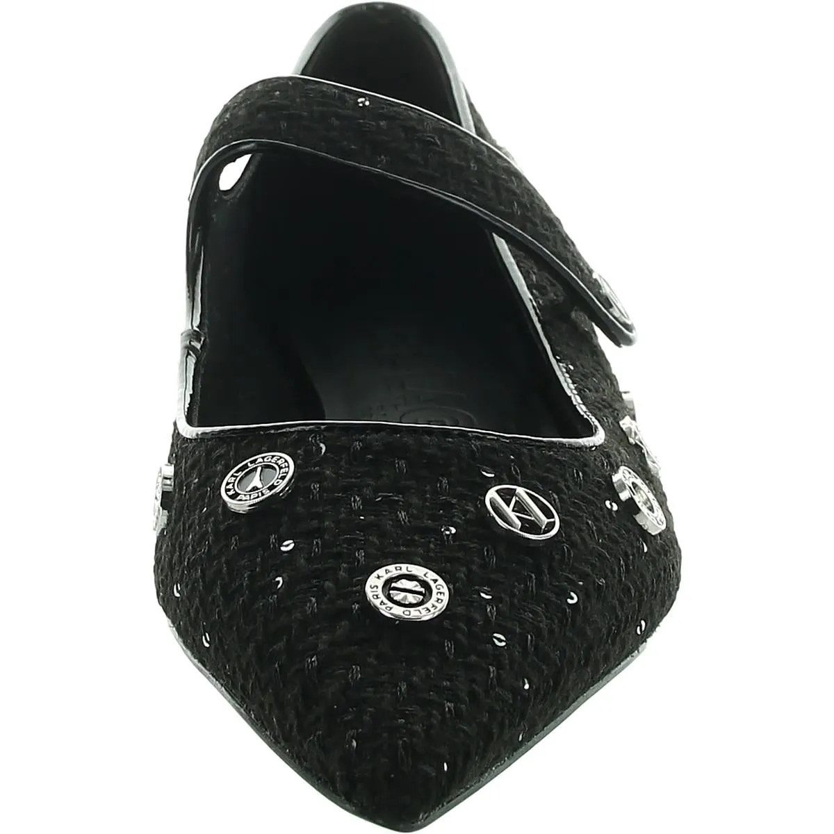 Vicci Womens Embellished Woven Mary Janes