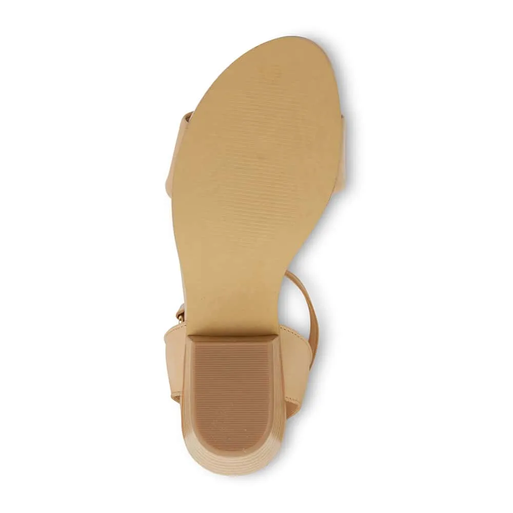 Vienna Heel in Nude Leather