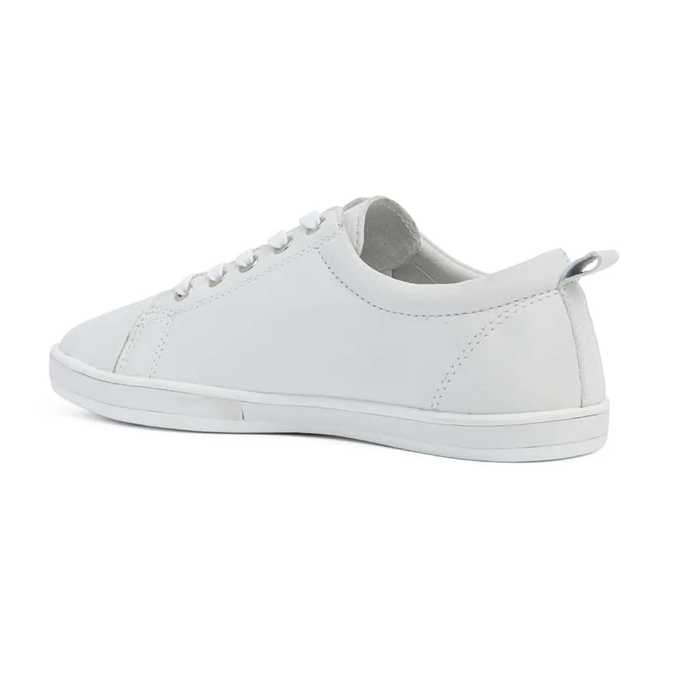 Waffle Sneaker in White Leather