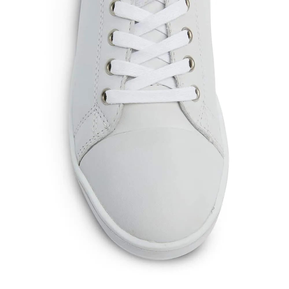 Waffle Sneaker in White Leather