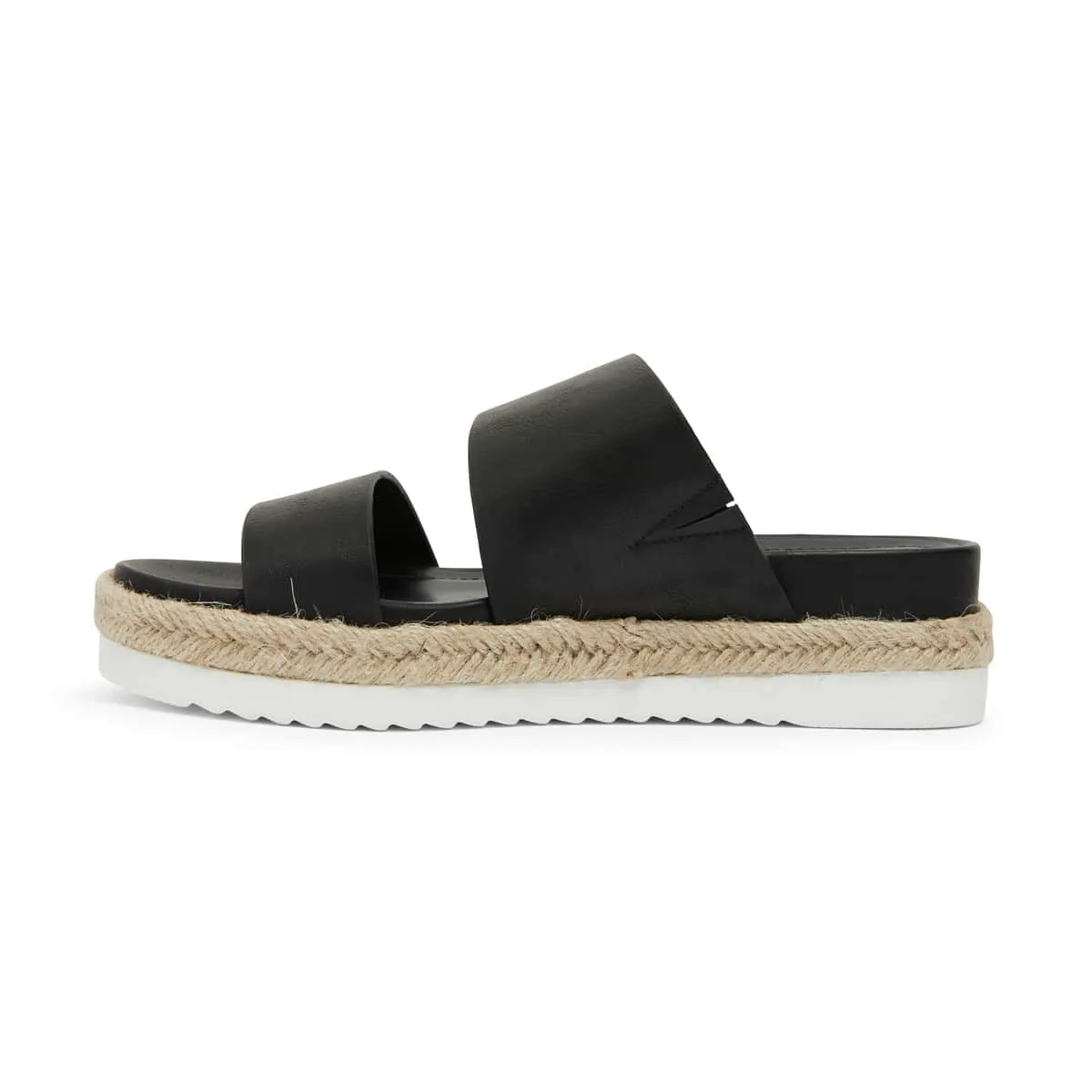 Wagon Espadrille in Black Smooth