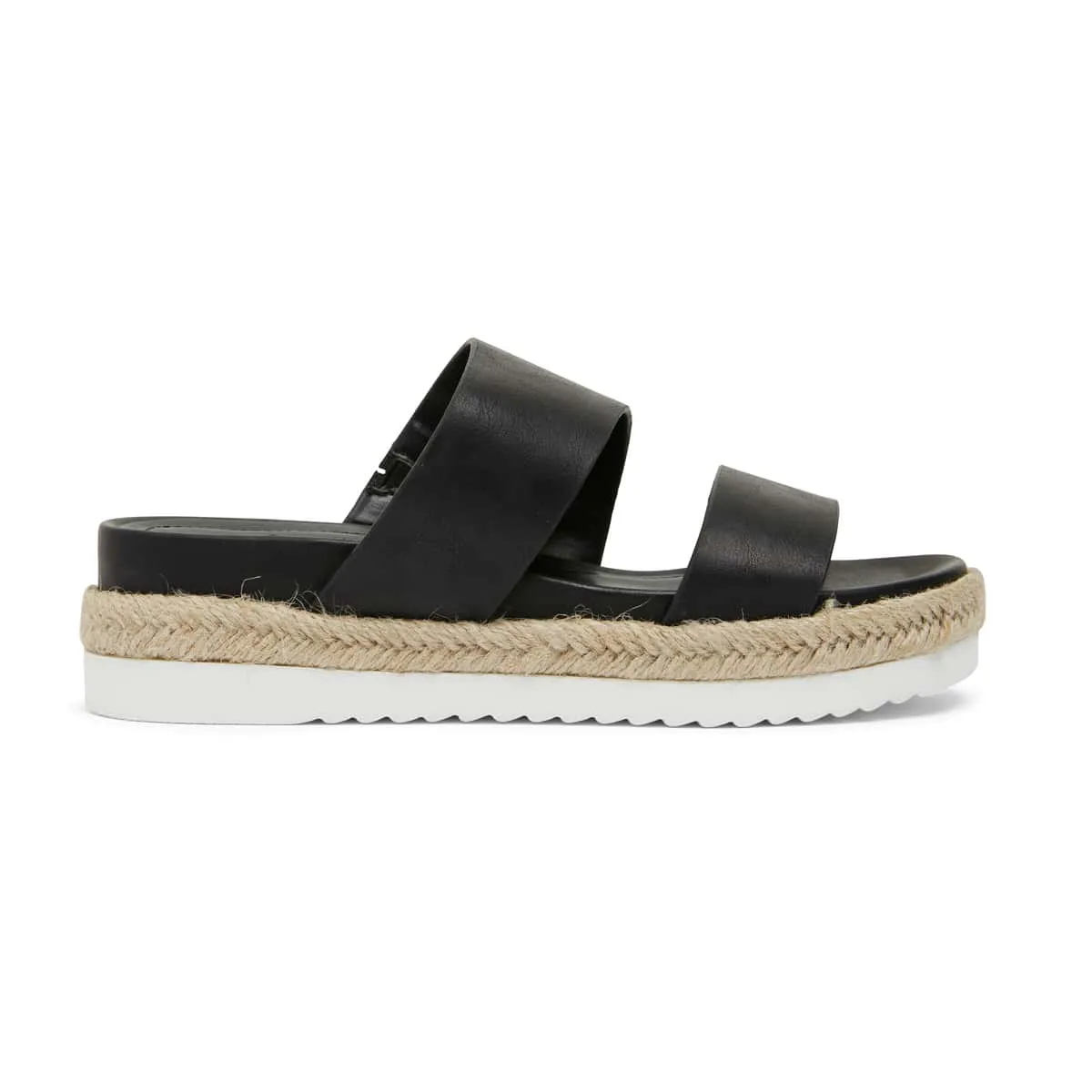 Wagon Espadrille in Black Smooth