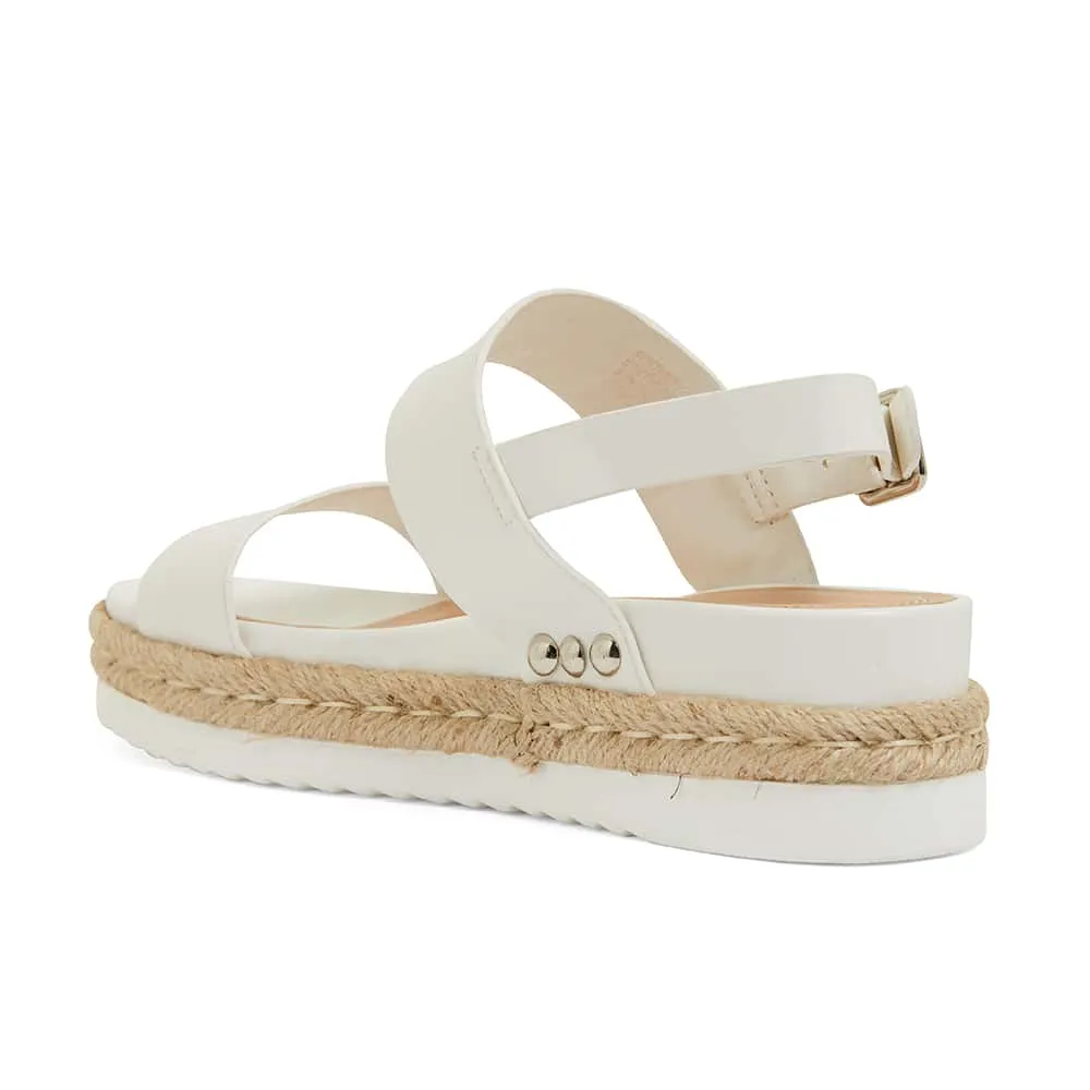 Wave Espadrille in White Smooth