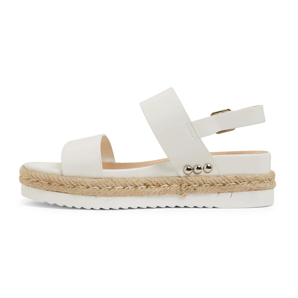 Wave Espadrille in White Smooth