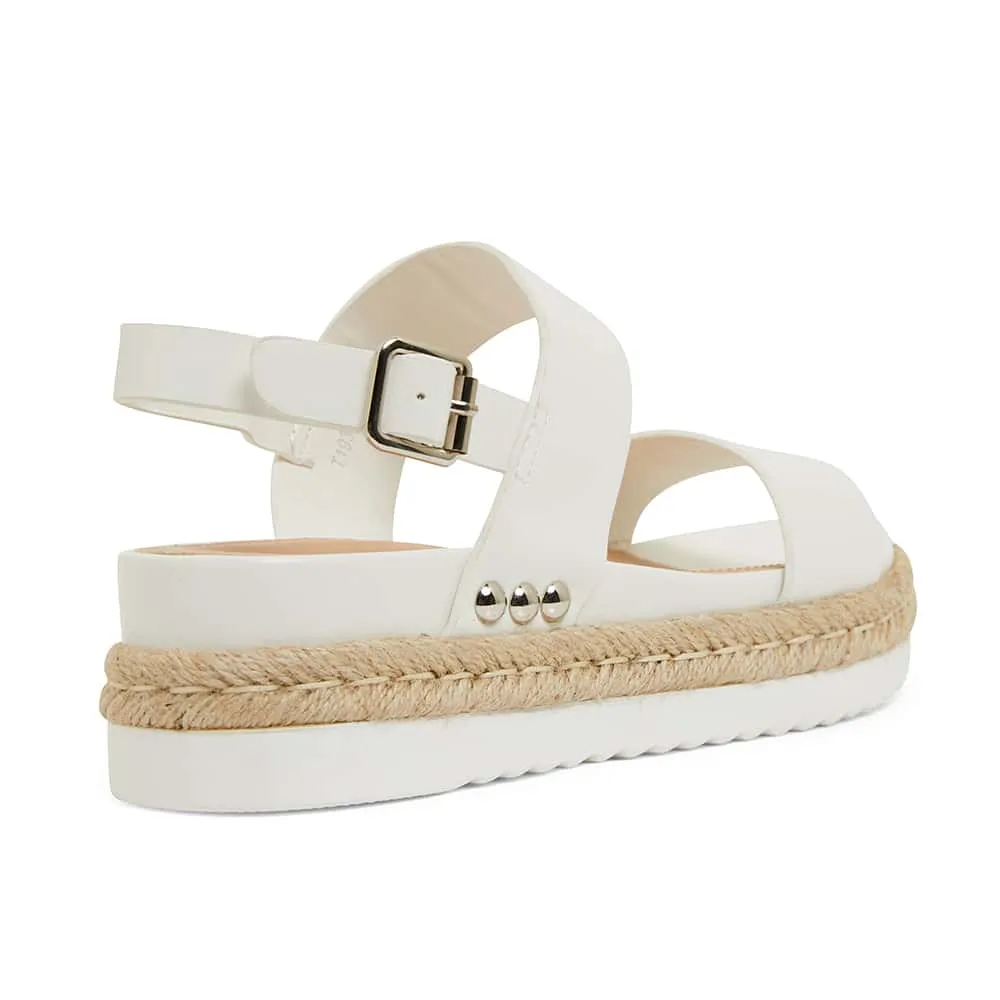 Wave Espadrille in White Smooth