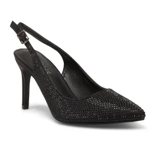 Whitney Heel in Black Satin