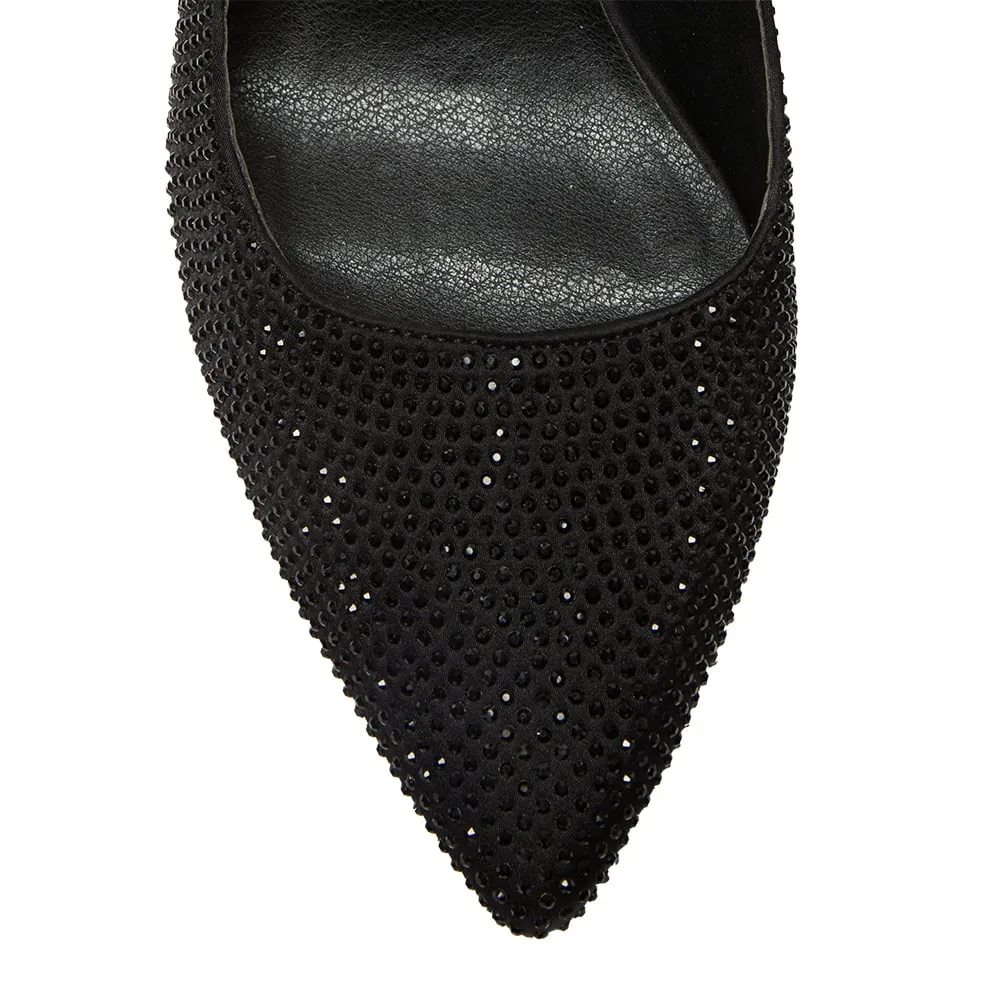 Whitney Heel in Black Satin